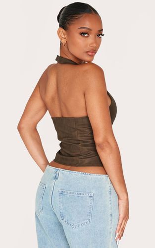 Olive Corset Shape En Synthétiquecuir Noir À Encolure Dos-nu Avec Laçage | Taille 42 - PrettyLittleThing - Modalova