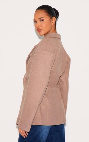 Brown Blazer Cintré Effet Laine | Taille 42 - PrettyLittleThing - Modalova