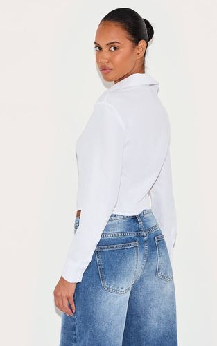 White Chemise Asymétrique Froncée Avec Boucle | Taille 36 - PrettyLittleThing - Modalova