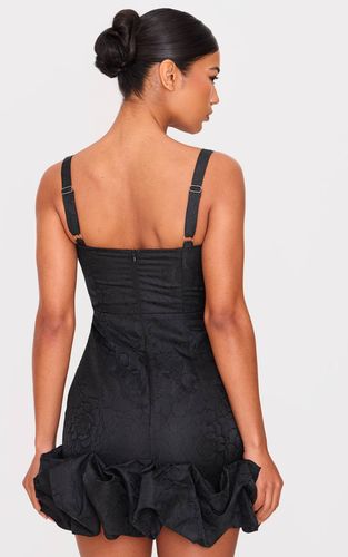 Black Robe Mini À Ourlet Bouffant En Jacquard | Taille 40 - PrettyLittleThing - Modalova