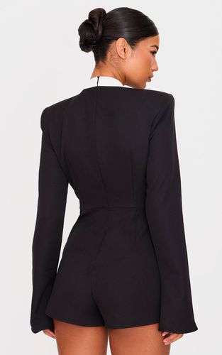 Black Combi-short Tissée Avec Détail Nœud Papillon | Taille 42 - PrettyLittleThing - Modalova