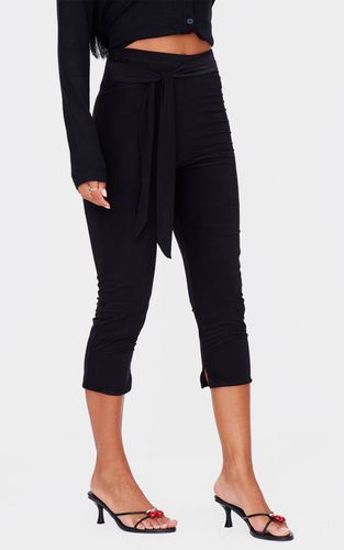 Black Legging Capri À Taille Enveloppante Double Épaisseur | Taille 42 - PrettyLittleThing - Modalova