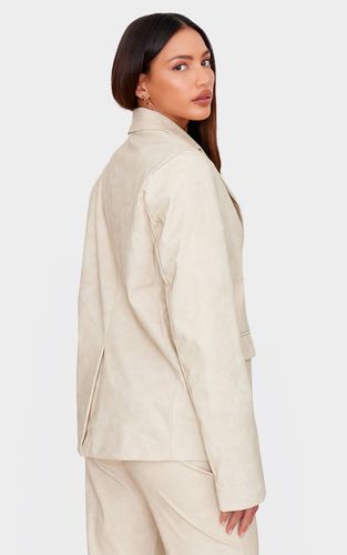 Stone Blazer Oversize Grande Taille En Synthétiquecuir | Taille 42 - PrettyLittleThing - Modalova