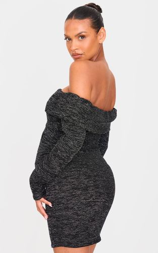 Black Robe Courte De Maternité À Paillettes Épaules Dénudées | Taille 34 - PrettyLittleThing - Modalova