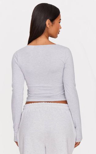 Ash Grey Haut À Manches Longues Croisé Sculptant | Taille XL - PrettyLittleThing - Modalova