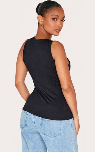 Black Haut Sans Manches Asymétrique À Boutonnage Devant Shape | Taille 34 - PrettyLittleThing - Modalova