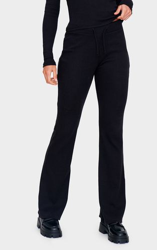 Black Pantalon Évasé Côtelé À Cordon De Serrage Tall | Taille 42 - PrettyLittleThing - Modalova