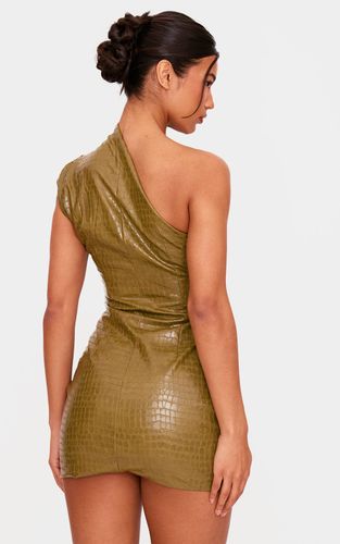 Olive Robe Moulante Asymétrique En Synthétique Effet Croco Plt Label | Taille 32 - PrettyLittleThing - Modalova