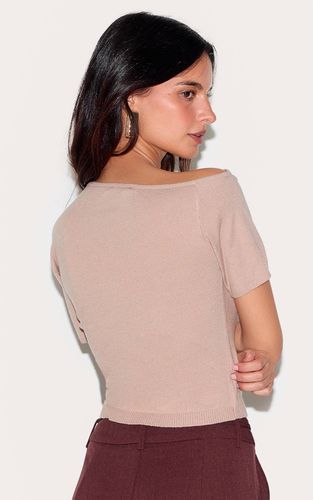 Haut En Maille Basique À Encolure Asymétrique | Taille XS - PrettyLittleThing - Modalova
