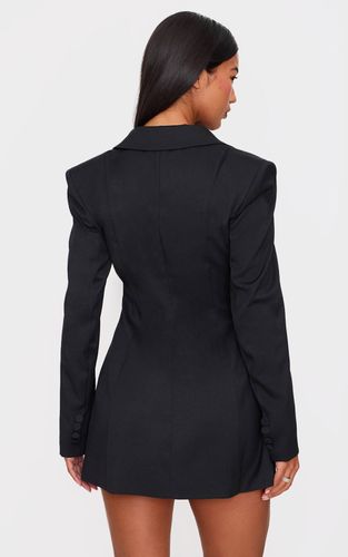 Black Robe Blazer Cintrée À La Taille En Tissu Tissé | Taille 42 - PrettyLittleThing - Modalova