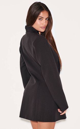 Black Robe Blazer Tissée Sans Col | Taille 32 - PrettyLittleThing - Modalova