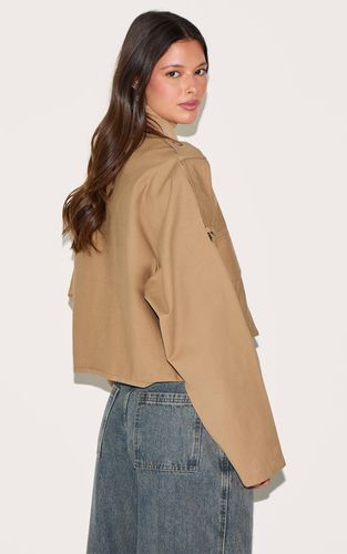 Veste Courte Zippée Jaune Beurre Avec Détails Trench | Taille XL - PrettyLittleThing - Modalova