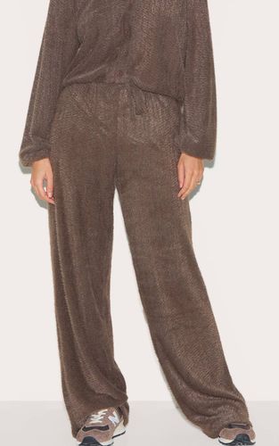 Brown Pantalon Large Texturé À Cordon De Serrage Ensemble Coordonné | Taille 36 - PrettyLittleThing - Modalova