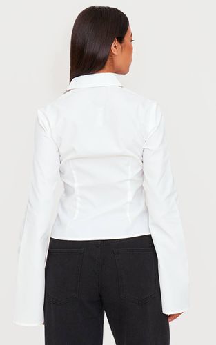 White Chemise Ajustée À Détails De Coutures | Taille 42 - PrettyLittleThing - Modalova