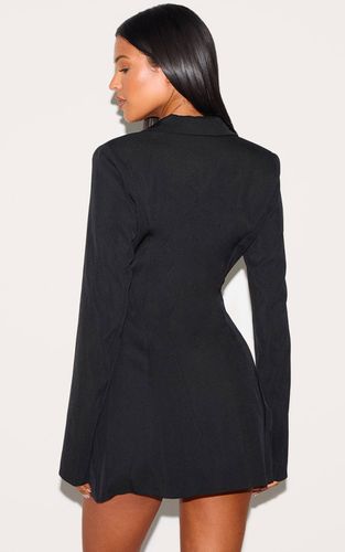 Black Robe Blazer Cintrée Grande Taille Avec Détail Cravate Nouée Devant | Taille 42 - PrettyLittleThing - Modalova