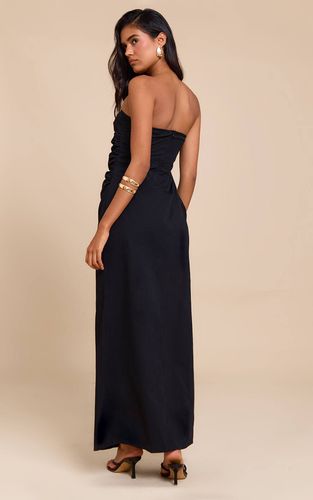 Black Robe Mi-longue Bandeau Froncée | Taille 32 - PrettyLittleThing - Modalova