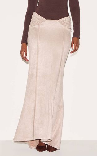 Stone Jupe Longue En Synthétique Avec Détail Froncé À La Taille | Taille 42 - PrettyLittleThing - Modalova