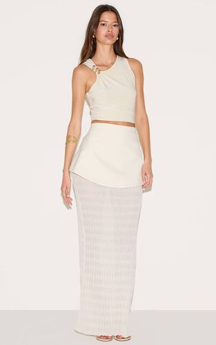 Cream Jupe Longue Tissée Texturée À Détail Superposé | Taille 32 - PrettyLittleThing - Modalova