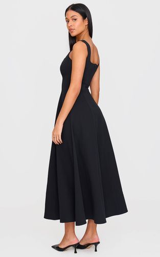 Black Robe Midaxi Col Carré Tall | Taille 42 - PrettyLittleThing - Modalova
