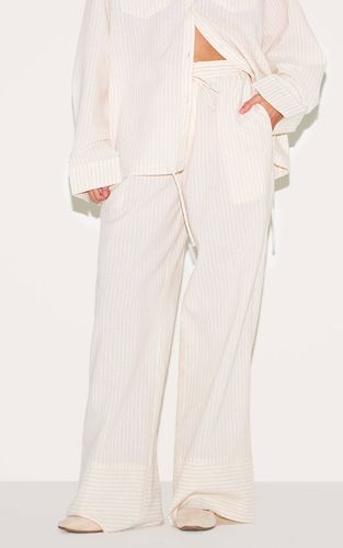 Stone Pantalon Large En Lin Rayé Avec Cordon De Serrage | Taille 44 - PrettyLittleThing - Modalova