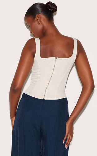 Cream Corset Long À Baleines Avec Ourlet Plongeant | Taille 32 - PrettyLittleThing - Modalova