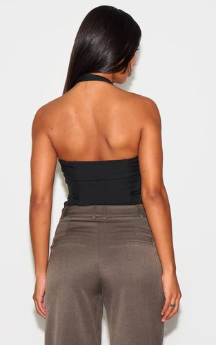 Black Corset À Ourlet Plongeant Avec Baleines | Taille 32 - PrettyLittleThing - Modalova
