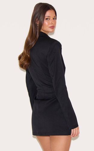 Black Robe Mini Ajustée Boutonnée Avec Détail Poches | Taille 32 - PrettyLittleThing - Modalova