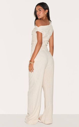 Stone Combinaison En Lin Froncée À Manche Torsadée Asymétrique | Taille 42 - PrettyLittleThing - Modalova