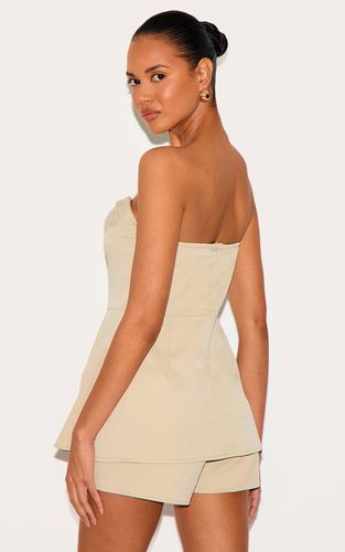 Stone Combi-short À Basque Avec Détail Bonnets Tissés | Taille 32 - PrettyLittleThing - Modalova