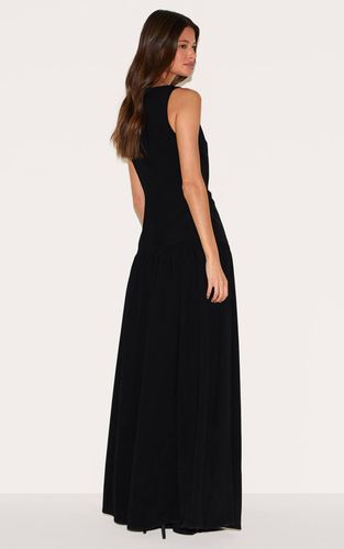 Black Robe Maxi À Taille Basse Avec Boutons En Tissu Tissé | Taille 32 - PrettyLittleThing - Modalova