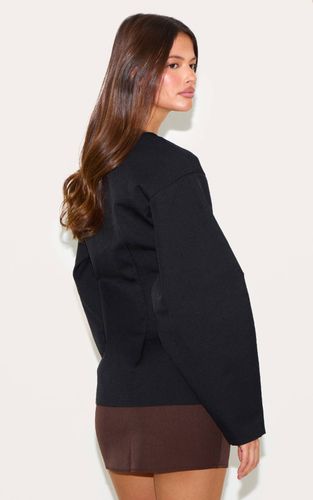Black Blazer Taille Cintrée À Manches Cocon | Taille 42 - PrettyLittleThing - Modalova