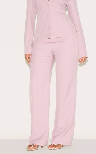 Blush Pantalon Shape Tailleur Taille Haute Jambe Large Rose | Taille 42 - PrettyLittleThing - Modalova