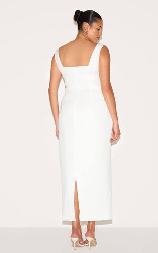White Robe Mi-longue Grande Taille Premium À Dos Échancré | Taille 46 - PrettyLittleThing - Modalova