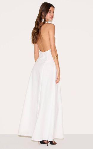 White Robe Longue Fleurie À Col Avec Boutonnière | Taille 42 - PrettyLittleThing - Modalova