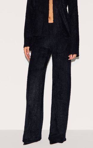 Black Pantalon Texturé Taille Basse À Jambes Larges | Taille 42 - PrettyLittleThing - Modalova