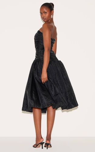 Black Robe Midi En Organza À Corsage Froncé | Taille 36 - PrettyLittleThing - Modalova