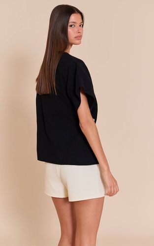 Black Blazer À Manches Courtes Col Rond Aspect Lin | Taille 32 - PrettyLittleThing - Modalova