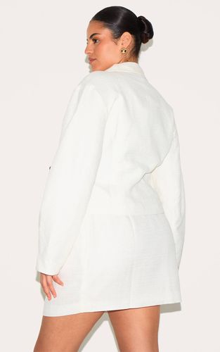 Cream Blazer Bouclé Grande Taille Taille Cintrée Ensemble Coordonné | Taille 46 - PrettyLittleThing - Modalova