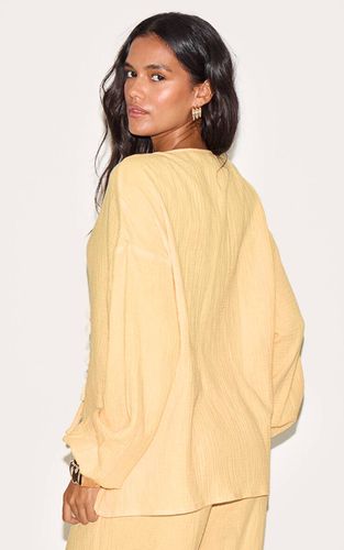 Lemon Ensemble Chemise En Gaze Texturée À Nouer Sur Le Devant | Taille 42 - PrettyLittleThing - Modalova