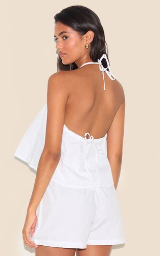 White Haut Popeline Dos Nu Col Licou Ensemble Coordonné | Taille 32 - PrettyLittleThing - Modalova