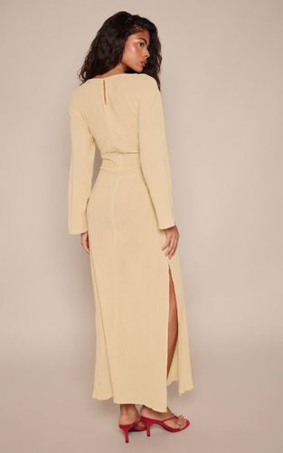 Lemon Robe Longue Texturée À Manches Longues | Taille 42 - PrettyLittleThing - Modalova