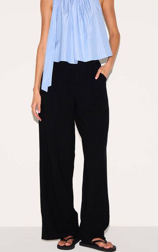 Black Pantalon Droit Ajusté En Mélange De Lin | Taille 32 - PrettyLittleThing - Modalova