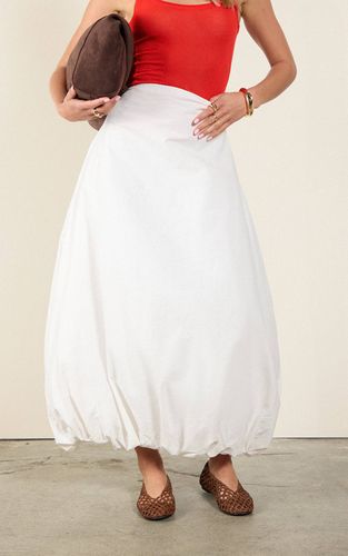 White Jupe Longue Bouffante En Coton | Taille 32 - PrettyLittleThing - Modalova