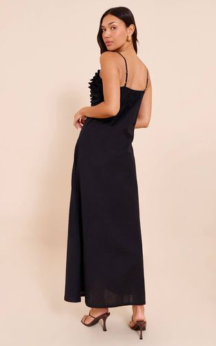 Black Robe Longue À Buste Fleuri | Taille 32 - PrettyLittleThing - Modalova