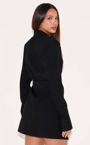 Black Robe Blazer Tall Froncée Avec Détail Taille Cintrée | Taille 36 - PrettyLittleThing - Modalova