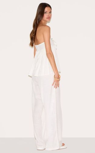 White Combinaison Bustier À Détail Péplum | Taille 40 - PrettyLittleThing - Modalova