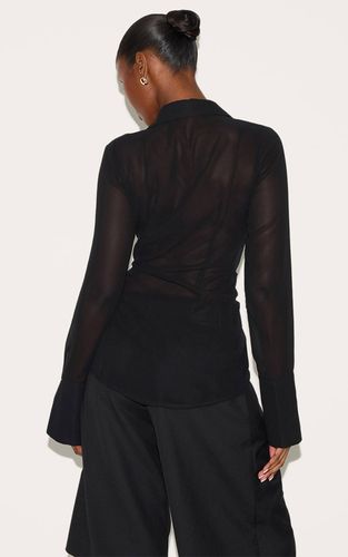 Black Chemise En Mousseline Asymétrique | Taille 42 - PrettyLittleThing - Modalova