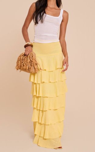 Lemon Jupe Longue Étagée En Gaze De Coton | Taille 42 - PrettyLittleThing - Modalova