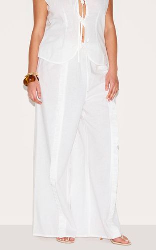 White Pantalon Large Grande Taille À Cordon De Serrage Coordonné | Taille 54 - PrettyLittleThing - Modalova