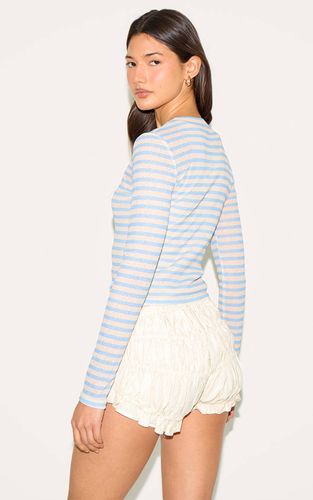 Sky Blue Haut Transparent Rayé À Boutons | Taille 42 - PrettyLittleThing - Modalova
